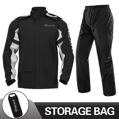 Professional Motorcycle Rain Suit for Rainstorm Protection - Jacket and Pants for Camping, Hiking, Fishing, and Riding