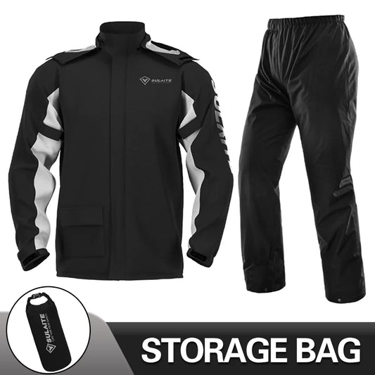 Professional Motorcycle Rain Suit for Rainstorm Protection - Jacket and Pants for Camping, Hiking, Fishing, and Riding