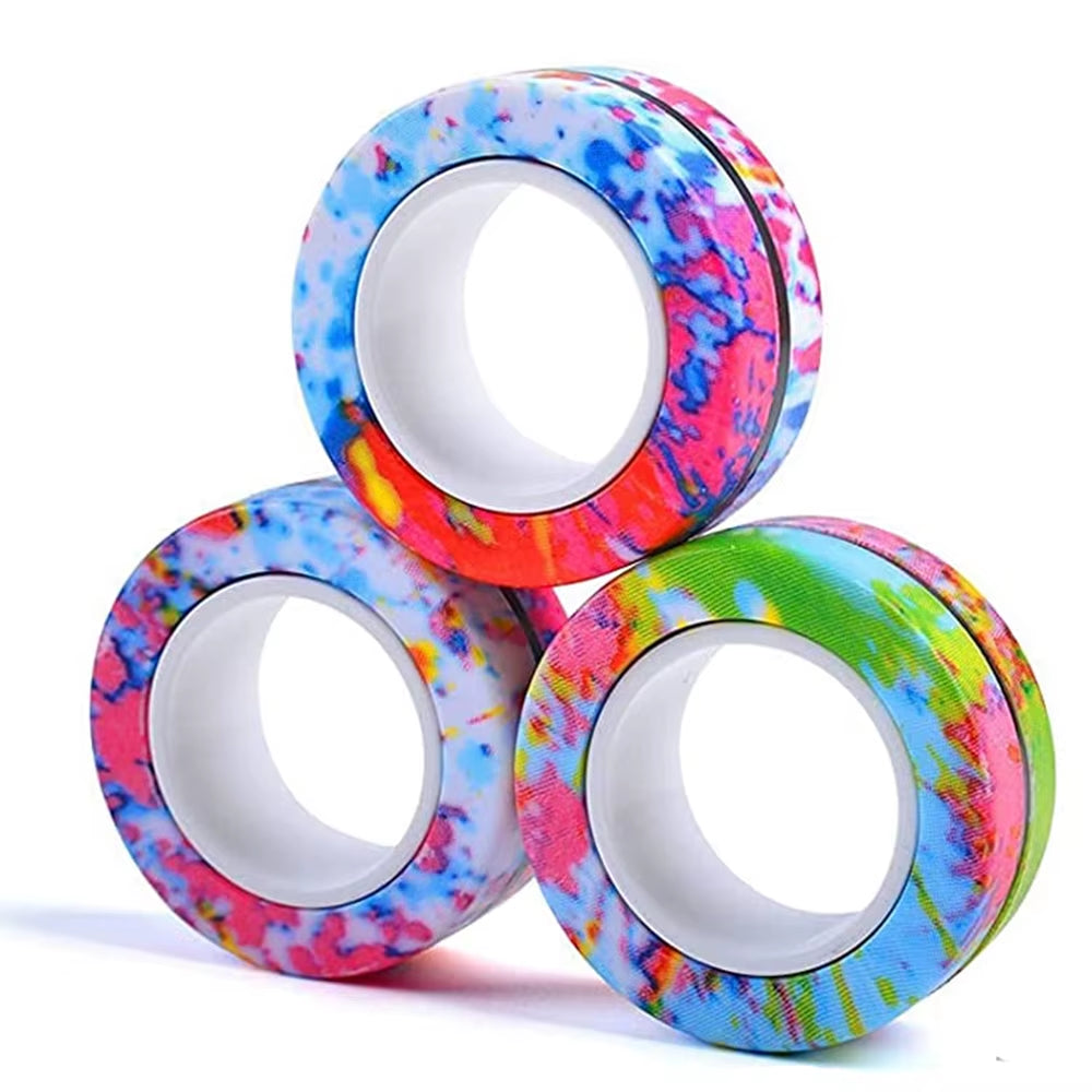 Magnetic Rings Fidget Toy Anti-Stress Magic Ringtools Children Magnetic Ring Finger Spinner Ring Anxiety Relief Therapy Toys