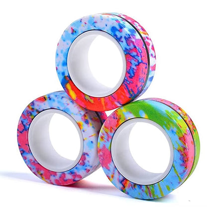 Magnetic Rings Fidget Toy Anti-Stress Magic Ringtools Children Magnetic Ring Finger Spinner Ring Anxiety Relief Therapy Toys