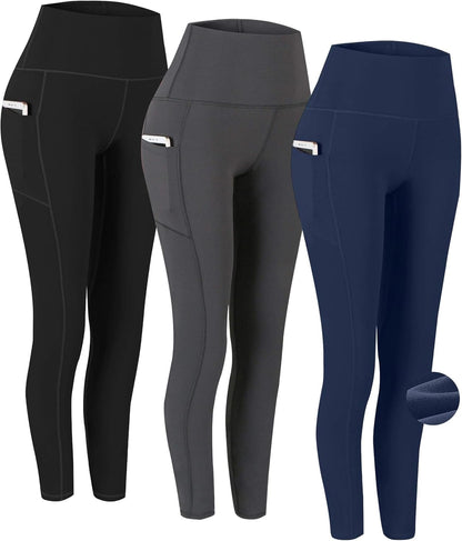 2 Pack High Waist Yoga Pants with Pockets, Tummy Control Workout Running Yoga Leggings for Women