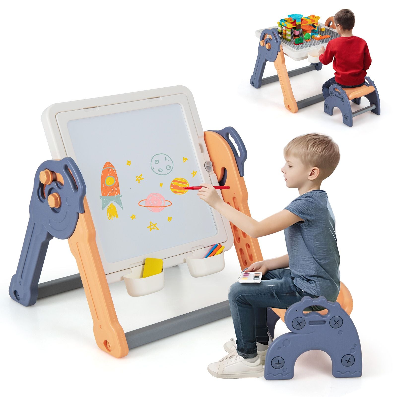 6-In-1 Multi-Activity Kids Play Table and Chair Set