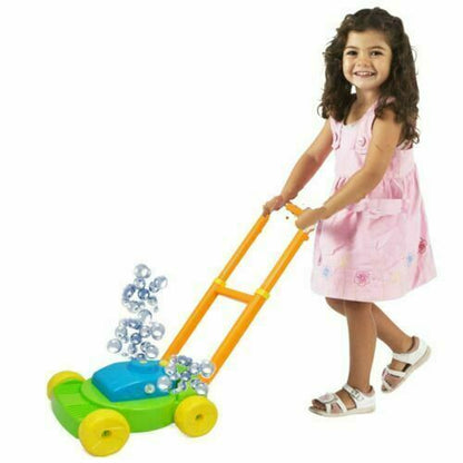 Kids Auto Bubble Lawn Mower Machine Blower Garden Party Toddler Toy Fun Gift