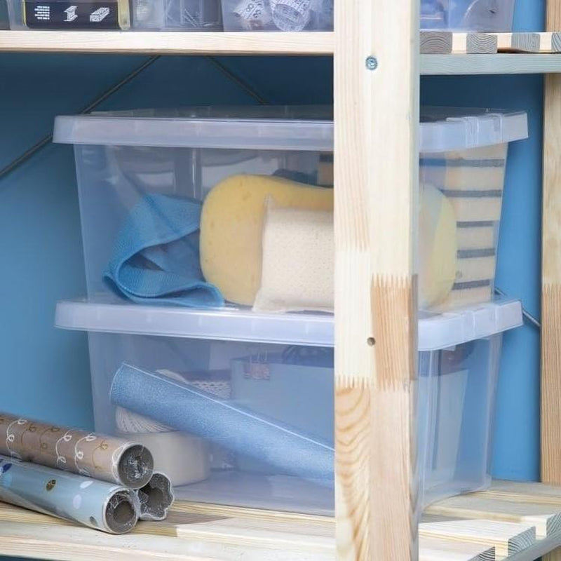 Clear Plastic Storage Boxes with Lids Stackable Box Home Office Kitchen UK Made