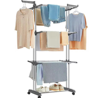 4 Tier Foldable Clothes Airer Rack Indoor Outdoor Dryer Laundry Dry Rail Hanger