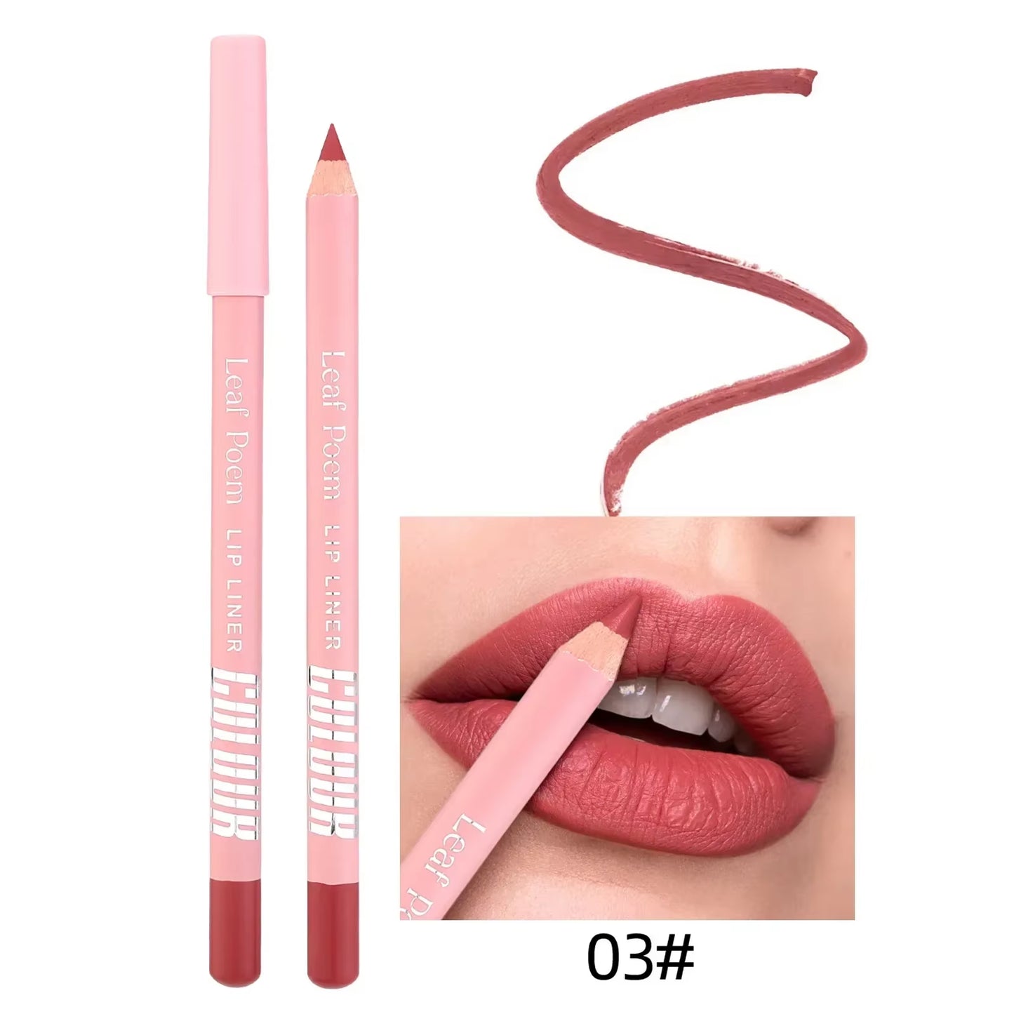 12 Color Nude Matte Lipstick Pencil Long-Lasting Waterproof Lip Pencil High Pigmented Lip Liner Lip Makeup Tool