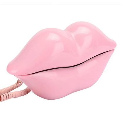 Lips Telephone Electroplate Desktop Landline Phone for Hotel Decoration Lip Shaped Phones Mouth Telephone Mini Phone