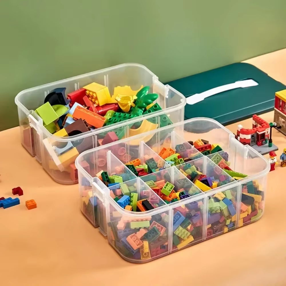 Stackable Building Block Storage Box Transparent Dustproof Moisture-Proof Plastic Storage Boxes Kids Lego DIY Educational Toys