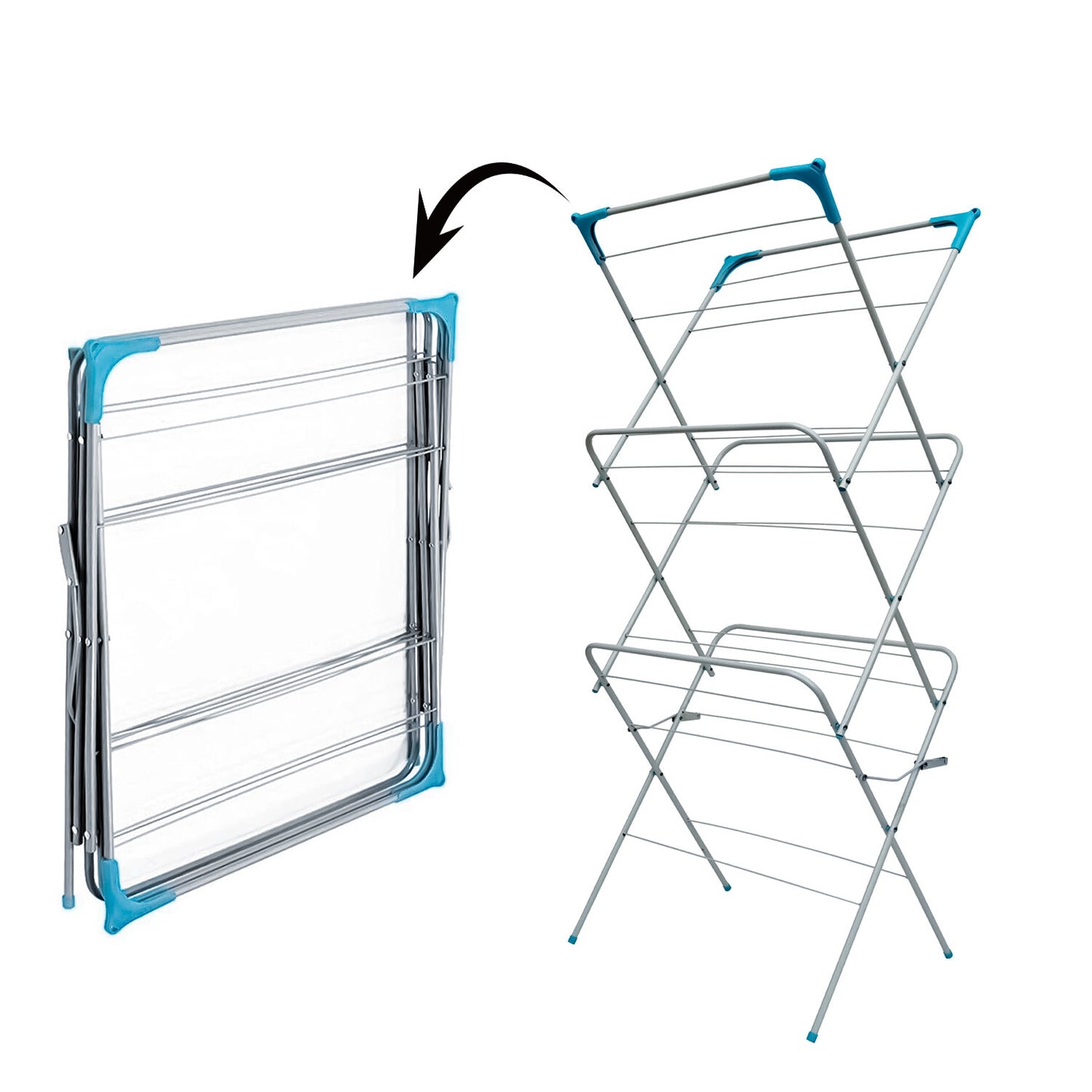 3 Tier Clothes Dryer Airer Foldable Laundry Rack Washing Line Drying Horse 14M