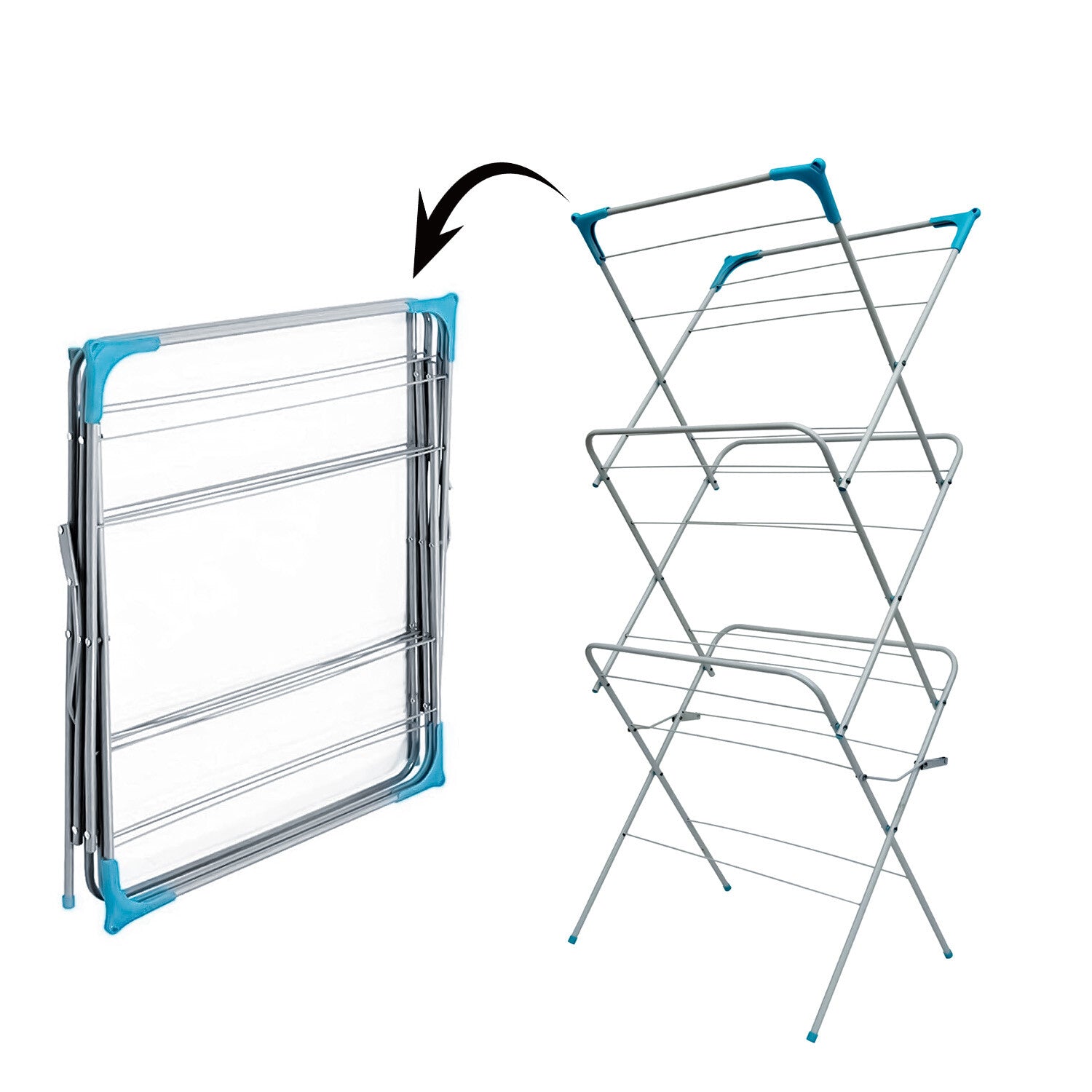 3 Tier Clothes Dryer Airer Foldable Laundry Rack Washing Line Drying Horse 14M