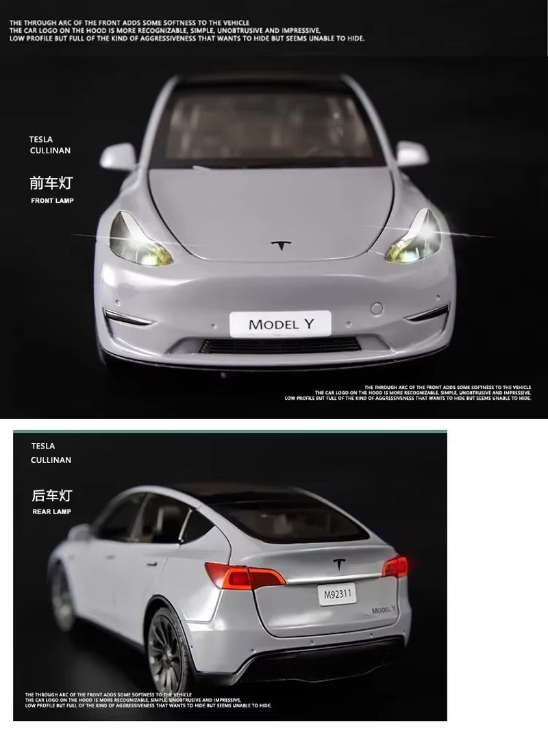 1:24 Tesla Model Y Model 3 Model S Metal Alloy Diecast Toy Car Model Sound and Light Children'S Toy Collectibles Birthday Gifts