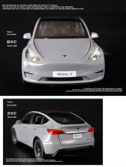 1:24 Tesla Model Y Model 3 Model S Metal Alloy Diecast Toy Car Model Sound and Light Children'S Toy Collectibles Birthday Gifts