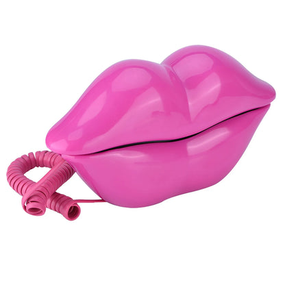Lips Telephone Electroplate Desktop Landline Phone for Hotel Decoration Lip Shaped Phones Mouth Telephone Mini Phone