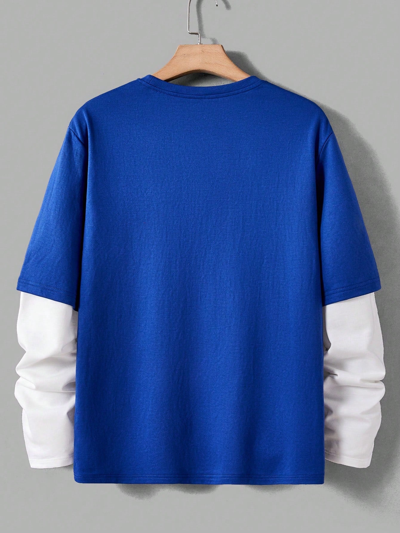 Manfinity Rebelgame Men T-Shirts Fit Crew Neck Drop Shoulder Long Sleeve Slogan Tee Casual Back to School Clothes Summer Polyester