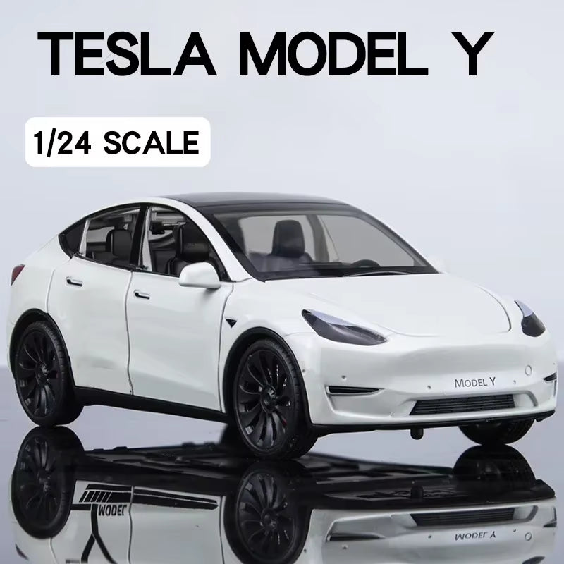 1:24 Tesla Model Y Model 3 Model S Metal Alloy Diecast Toy Car Model Sound and Light Children'S Toy Collectibles Birthday Gifts