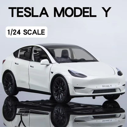 1:24 Tesla Model Y Model 3 Model S Metal Alloy Diecast Toy Car Model Sound and Light Children'S Toy Collectibles Birthday Gifts