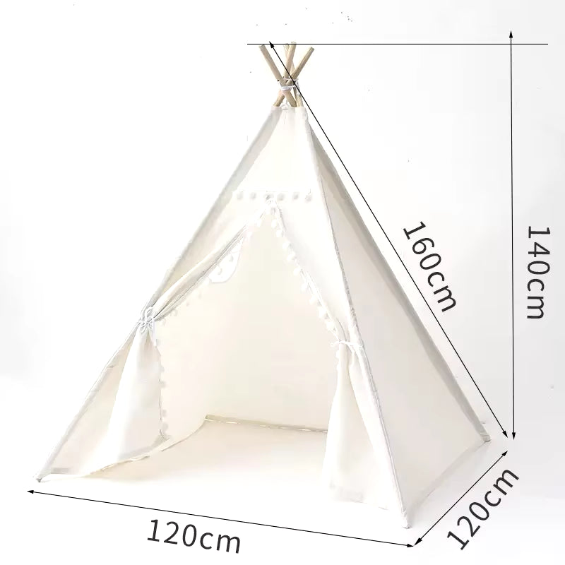 1.6M/1.3M Kid Tent Indoor Play House Wigwam for Child Portable Child Tipi Tents Teepee Toddler Ball Pit Girl Castle Play Room