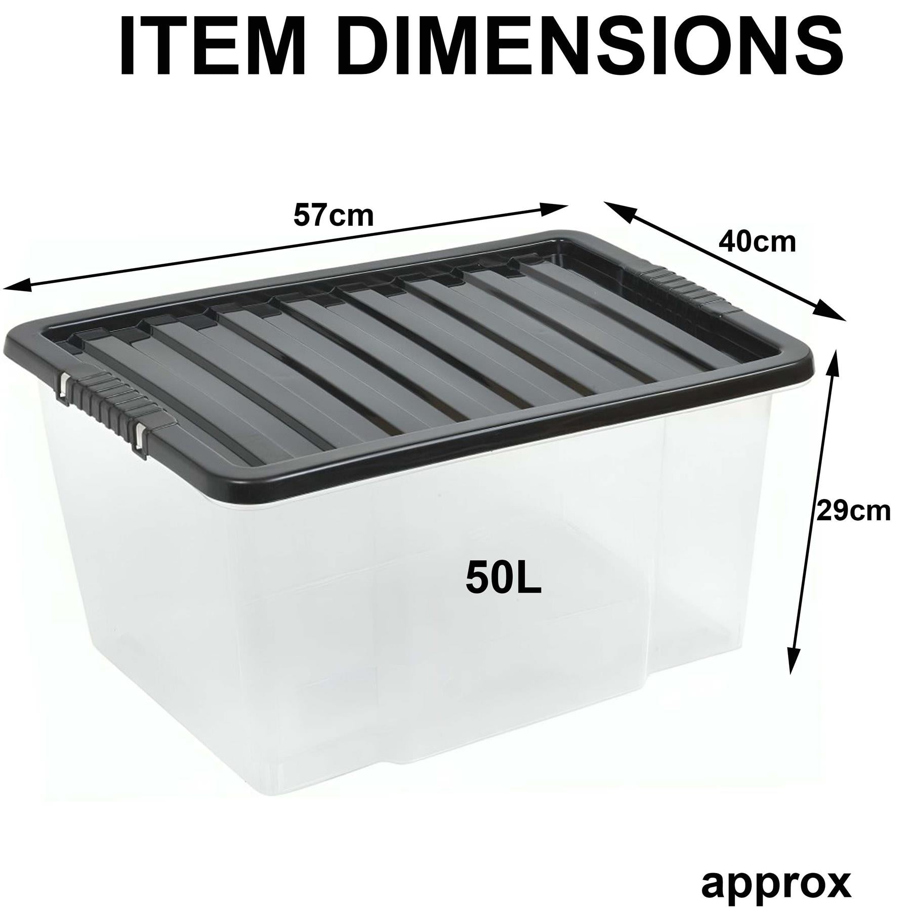 Clear Plastic Storage Boxes with Lids Stackable Box Home Office Kitchen UK Made