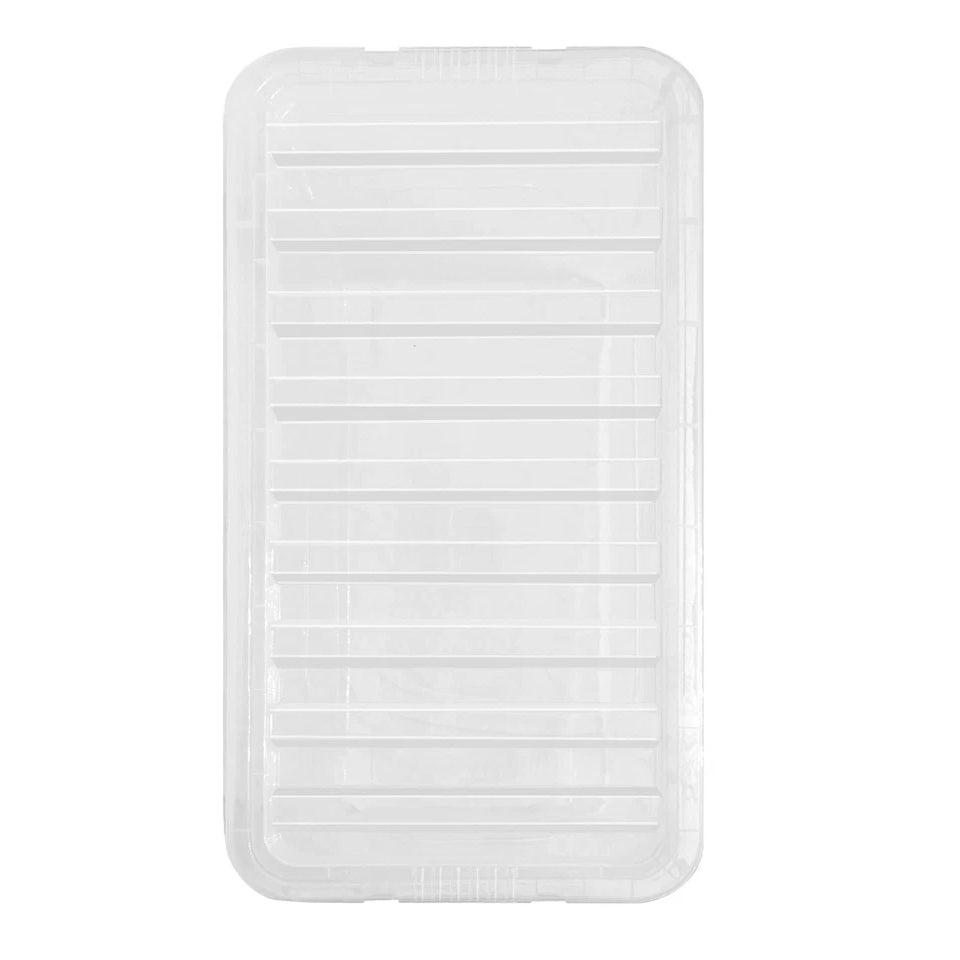 45 Litres Clear Crystal Plastic Large Storage Box with Lid Home Office UK Made