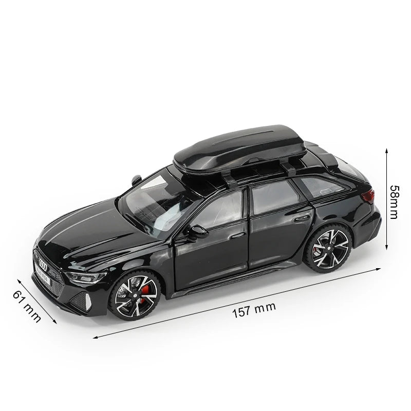 1/32 Audi RS6 Toy Car Model with Sound Light Doors Opened Alloy Diecast Model Vehicle Collection Toy for Boy Adult Festival Gift