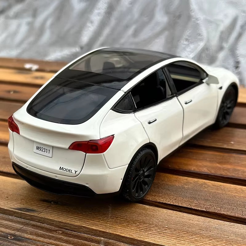 1:24 Tesla Model Y Model 3 Model S Metal Alloy Diecast Toy Car Model Sound and Light Children'S Toy Collectibles Birthday Gifts