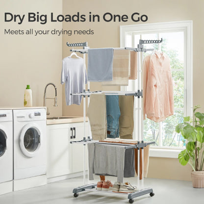 4 Tier Foldable Clothes Airer Rack Indoor Outdoor Dryer Laundry Dry Rail Hanger