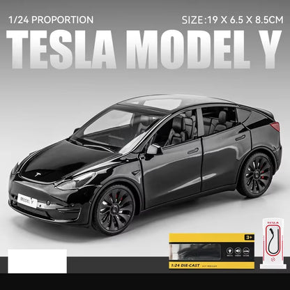 1:24 Tesla Model Y Model 3 Model S Metal Alloy Diecast Toy Car Model Sound and Light Children'S Toy Collectibles Birthday Gifts