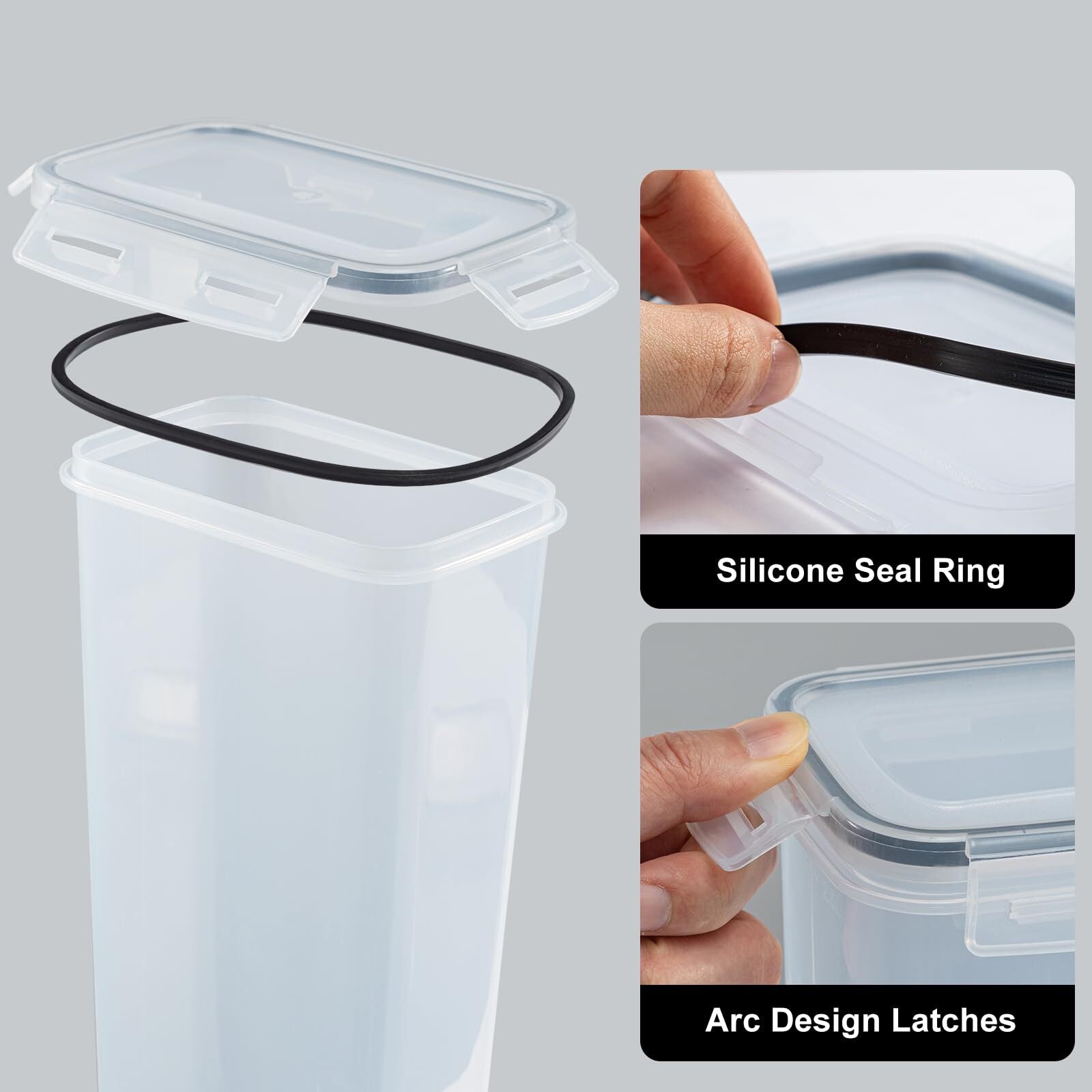 SET of 4 AIR TIGHT STORAGE CONTAINERS CEREAL FOOD DRY KITCHEN PATRY DISPENSER