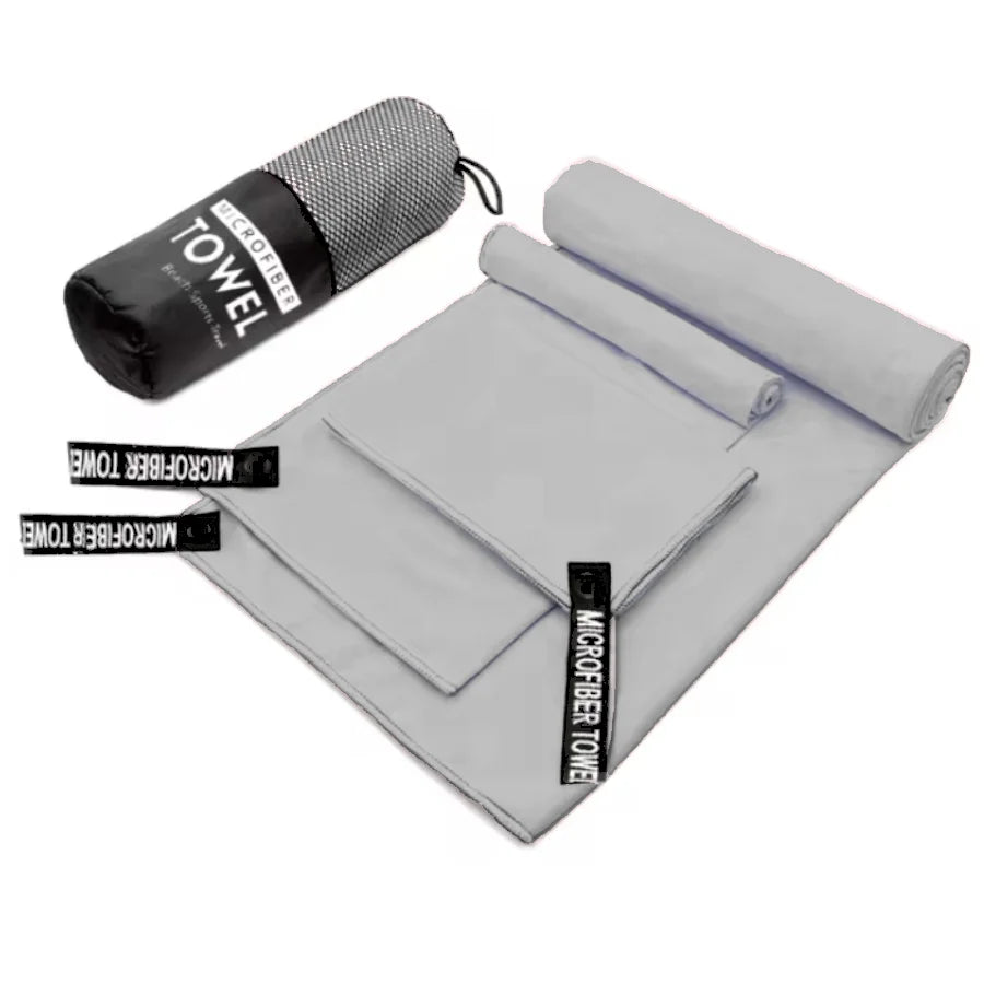 3PCS Quick Dry Beach Towel, Microfiber Travel Towel 3 Size in 1 Pack,Fast Drying Towel Set for Camping, Beach, Gym, Sports, Yoga