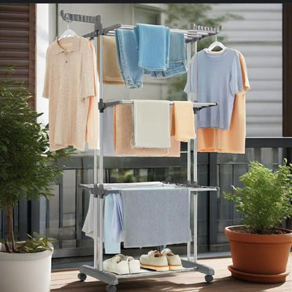4 Tier Foldable Clothes Airer Rack Indoor Outdoor Dryer Laundry Dry Rail Hanger