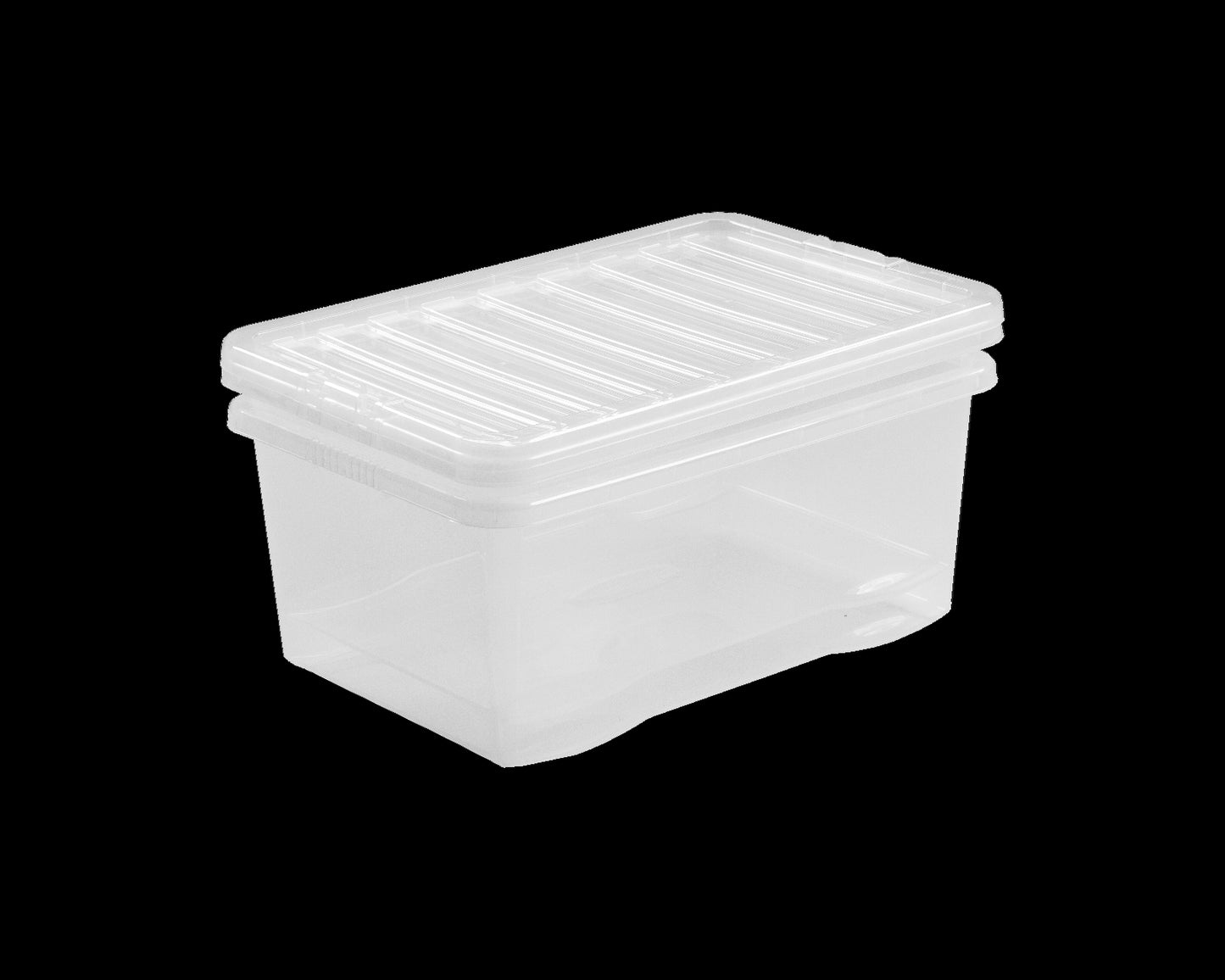 45 Litres Clear Crystal Plastic Large Storage Box with Lid Home Office UK Made