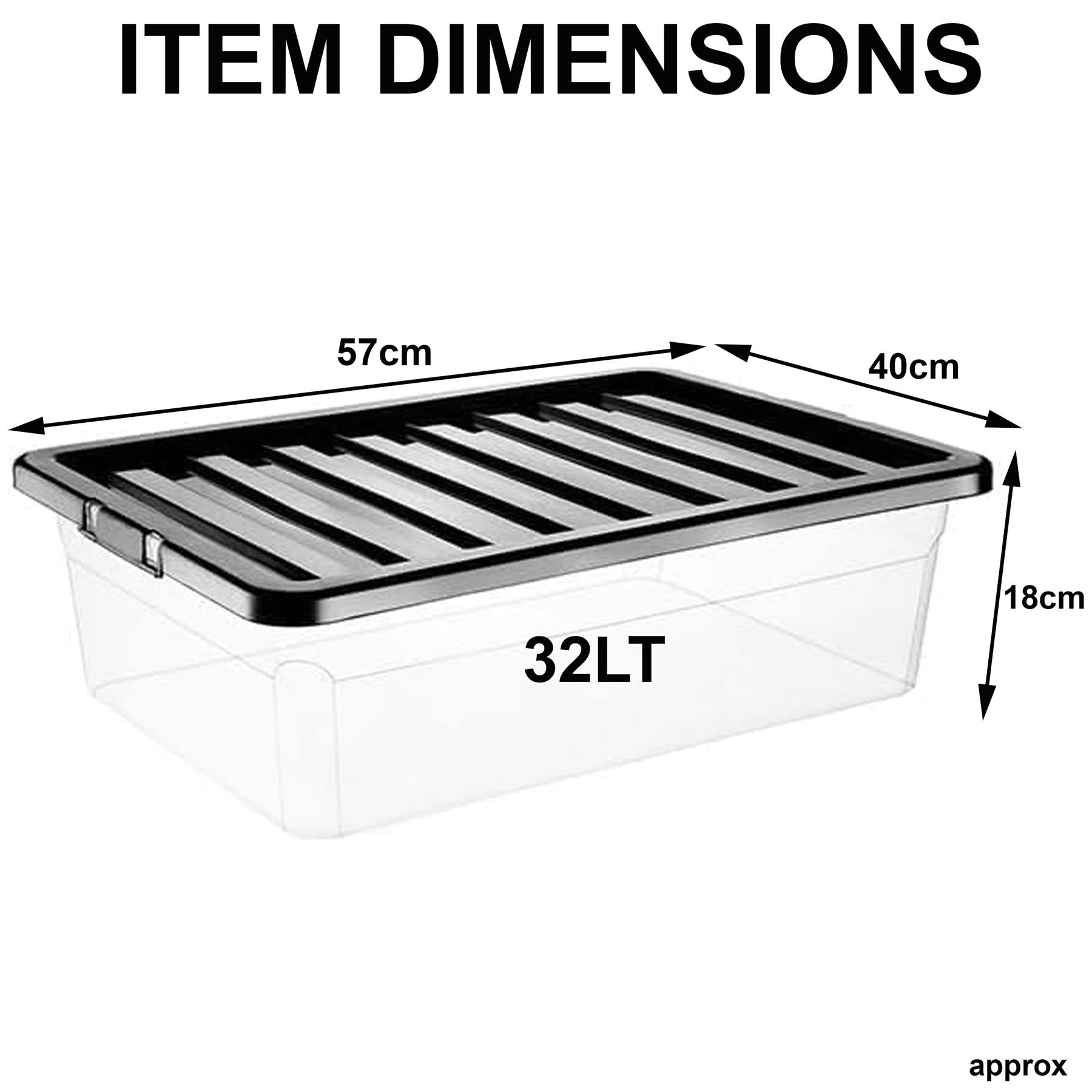 Clear Plastic Storage Boxes with Lids Stackable Box Home Office Kitchen UK Made